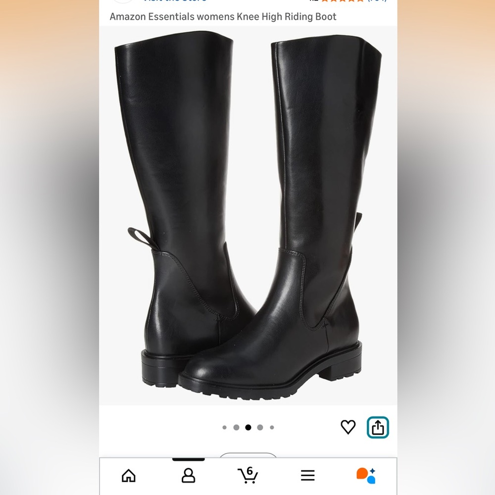 Amazon Essentials Black Riding Boots